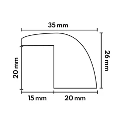 Deschaumes Barre de seuil rattrapage de niveau à recouvrement Chêne l. 35mm Long. 2m Ep. 20mm Brut