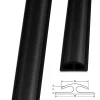 Barre de seuil étanche Double bordure PVC 24 x 35 mm Noir Longueur 1 m --Floordirekt Outlet