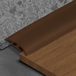 Floordirekt Barre de seuil étanche Double bordure PVC 24 x 35 mm Marron Longueur: 1 m