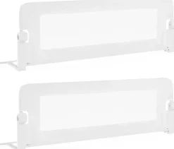 Giantex Barriere de Lit Pliable et Portable avec Cadre en Metal , en Forme de T, avec Mecanisme a Double Bouton (Blanc, 120 x 40 x 42 CM)