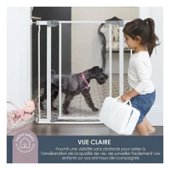 Barriere de sécurité a panneau transparent - - Fonction maintien en position ouverte- Bas anti-chute - Blanc-Dreambaby Clearance