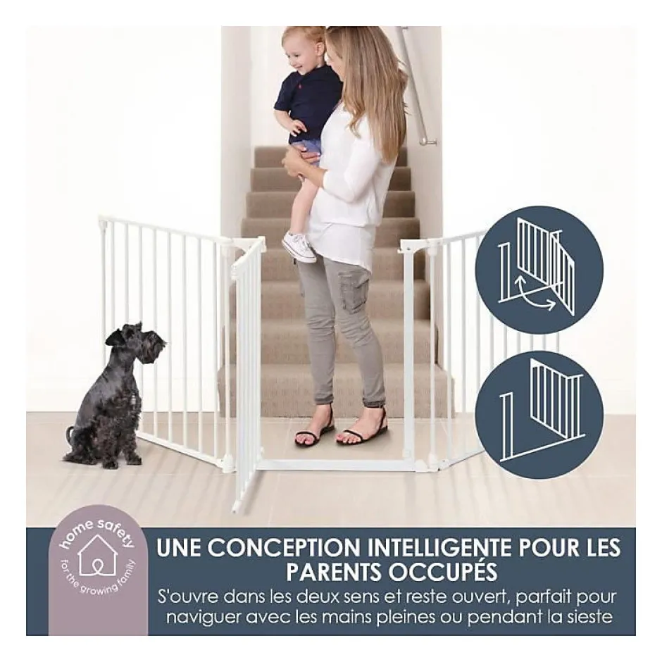 Dreambaby Barriere de sécurité enfant - Discovery 3 - - 74,5 cm a 1,95 cm - Blanc