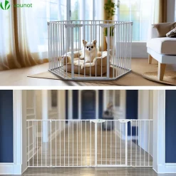 Barriere de securite cheminee pliable 3.75M 6 panneaux blanc-Vounot Discount