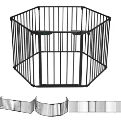 Barriere de securite cheminee pliable 3.75M 6 panneaux noir-Vounot Hot