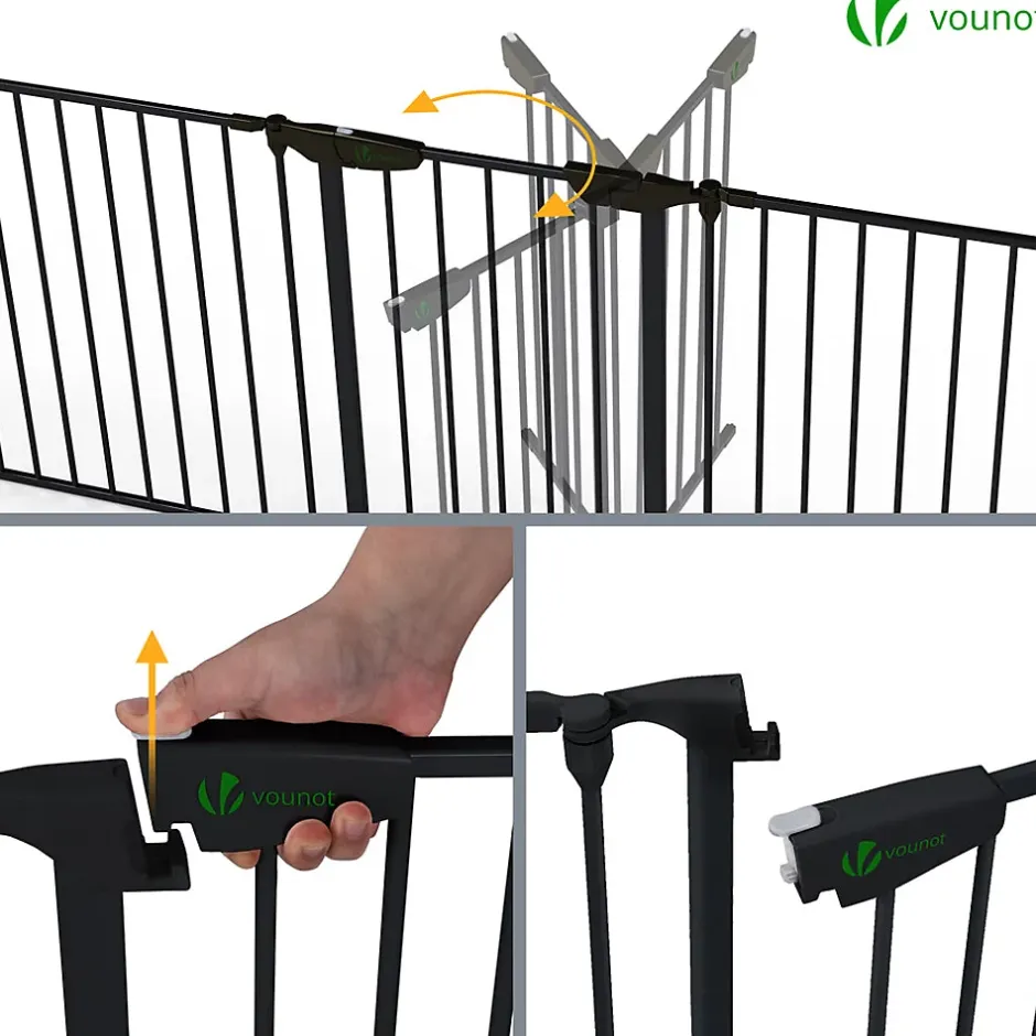 Barriere de securite cheminee pliable 3.75M 6 panneaux noir-Vounot Hot