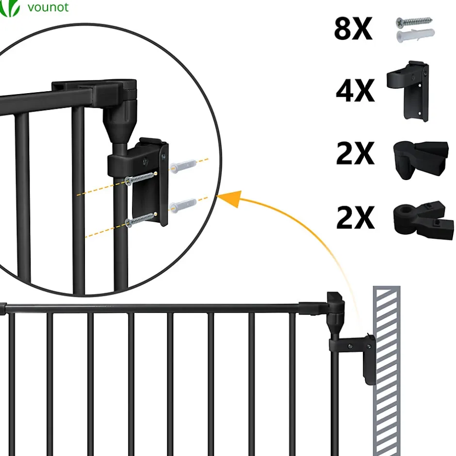 Barriere de securite cheminee pliable 3.75M 6 panneaux noir-Vounot Hot