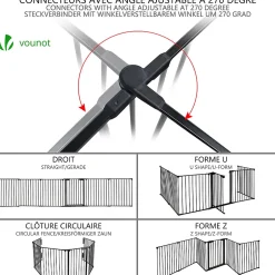 Barriere de securite Grande Version 3.6M 6 Panneaux noire-Vounot Sale