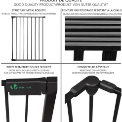 Barriere de securite Grande Version 3.6M 6 Panneaux noire-Vounot Sale