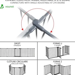 Vounot Barriere de securite GRANDE VERSION 3M 5 panneaux Pre assemble