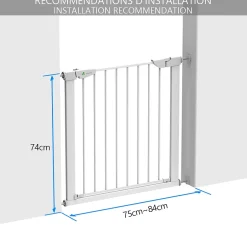 Barriere de Securite porte et escalier 75-84cm blanc pour animaux-Vounot Best