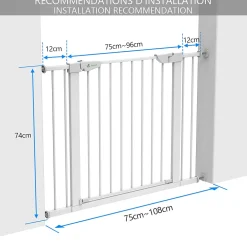 Vounot Barriere de Securite porte et escalier 100-108cm blanc pour animaux