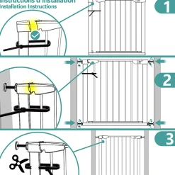 Vounot Barriere de Securite porte et escalier 100-108cm blanc pour animaux