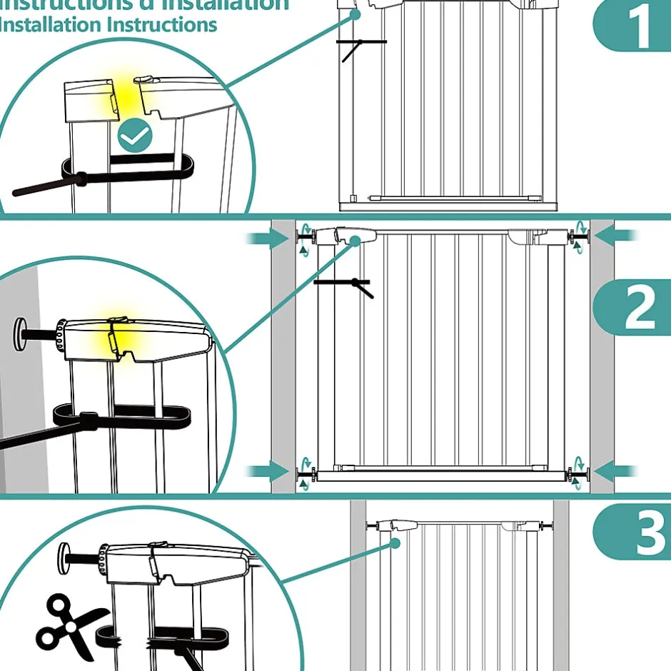 Vounot Barriere de Securite porte et escalier 100-108cm blanc pour animaux