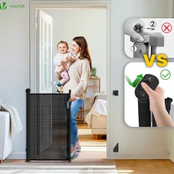 Barriere de securite retractable HAUTE 180x96cm noir-Vounot Clearance