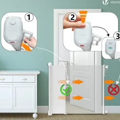 Barriere de securite retractable 180cm blanc-Vounot Discount