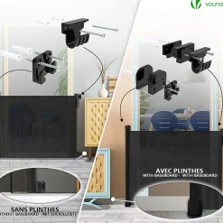 Barriere de securite retractable 180cm noir-Vounot New