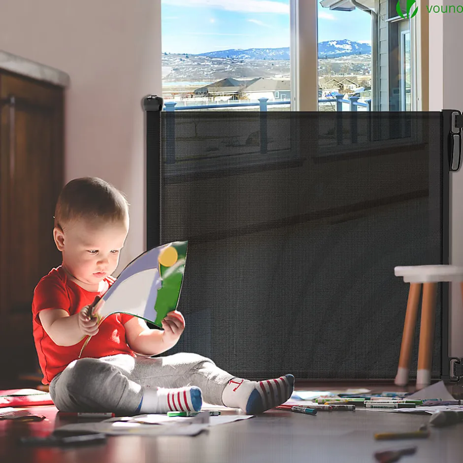 Barriere de securite retractable 180cm noir-Vounot New