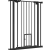 Barrière de sécurité animaux réglable L.74-80 cm porte double verrouillage petite porte sans perçage-PawHut Best