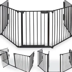 Barrière de sécurité enfant, bébé, animaux - 3 mètres, 5 panneaux modulables et pliables-Facility'S Online