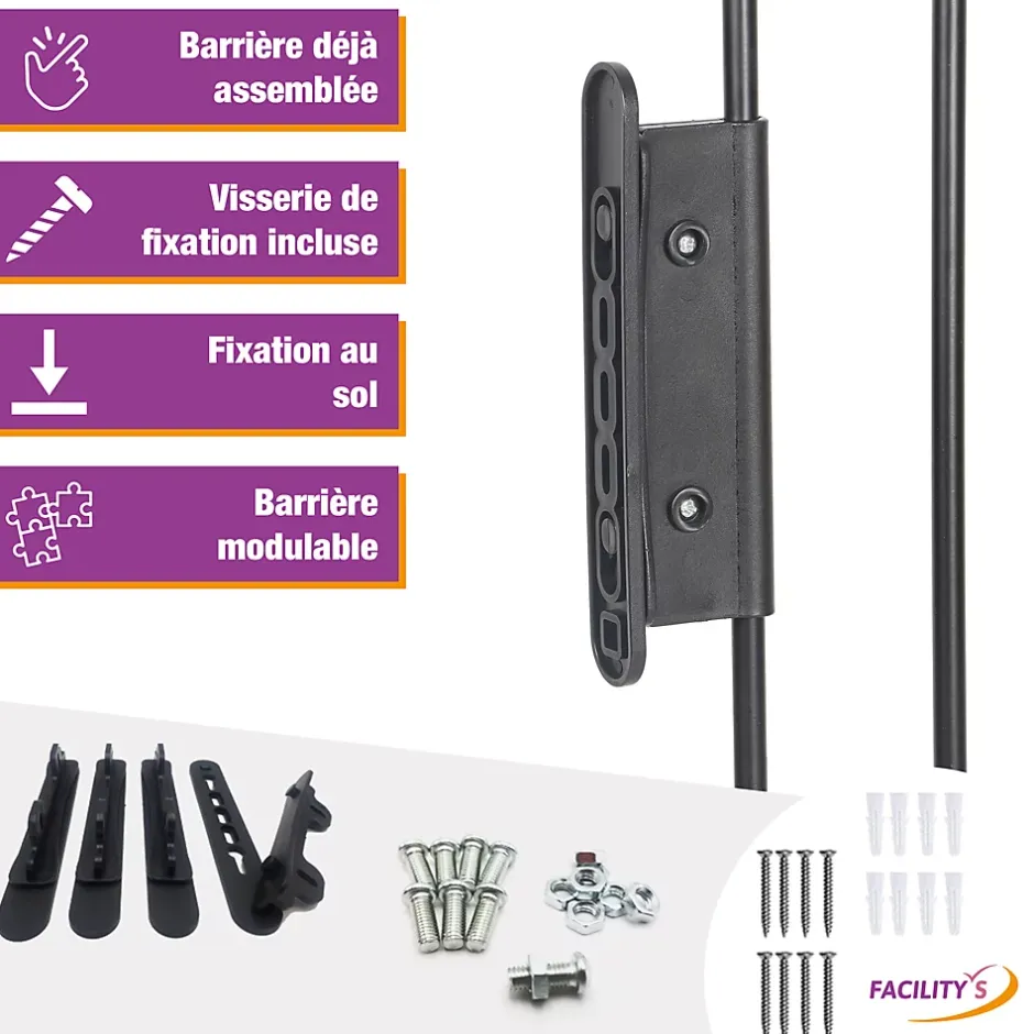 Barrière de sécurité enfant, bébé, animaux - 3 mètres, 5 panneaux modulables et pliables-Facility'S Online