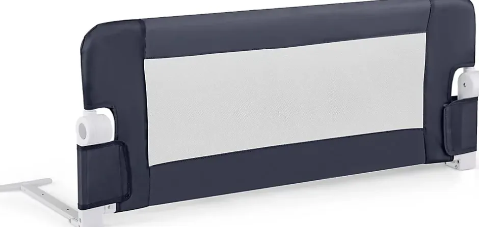 Barrière de Sécurité Enfant Lit, Barrière de Lit Enfant Bébé Pliable avec Mousse Souple, Gris, 105 x 40 x 42 CM-Giantex Discount