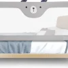 Giantex Barrière de Sécurité Enfant Lit Pliable, Barrière de Lit Enfant Bébé 0-3 Ans, Bords Arrondis et Maille, Gris, 174,5 X 25 X 72,5 CM