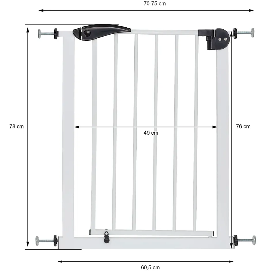 ECD Germany Barrière de sécurité enfants garde-corps protection fermeture d'escalier 70-75cm