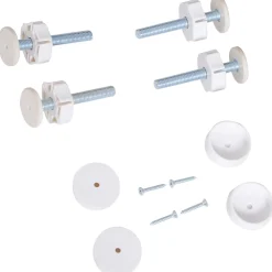 PawHut Barrière de sécurité longueur réglable dim. 76-107l x 76H cm sans perçage métal plastique blanc