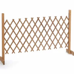 IDMarket Barrière extensible bois treillis 30 à 150 cm