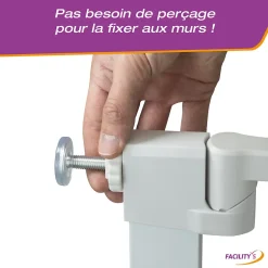 Facility'S Barrière sécurité escalier extensible sans perçage bébé - chien- 82 x 76 cm - FACILITYS