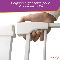 Facility'S Barrière sécurité escalier extensible sans perçage bébé - chien- 82 x 76 cm - FACILITYS