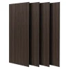 Frankystar Beethoven - Lot de 4 panneaux acoustiques à lattes en bois 150x60 cm, marron foncé