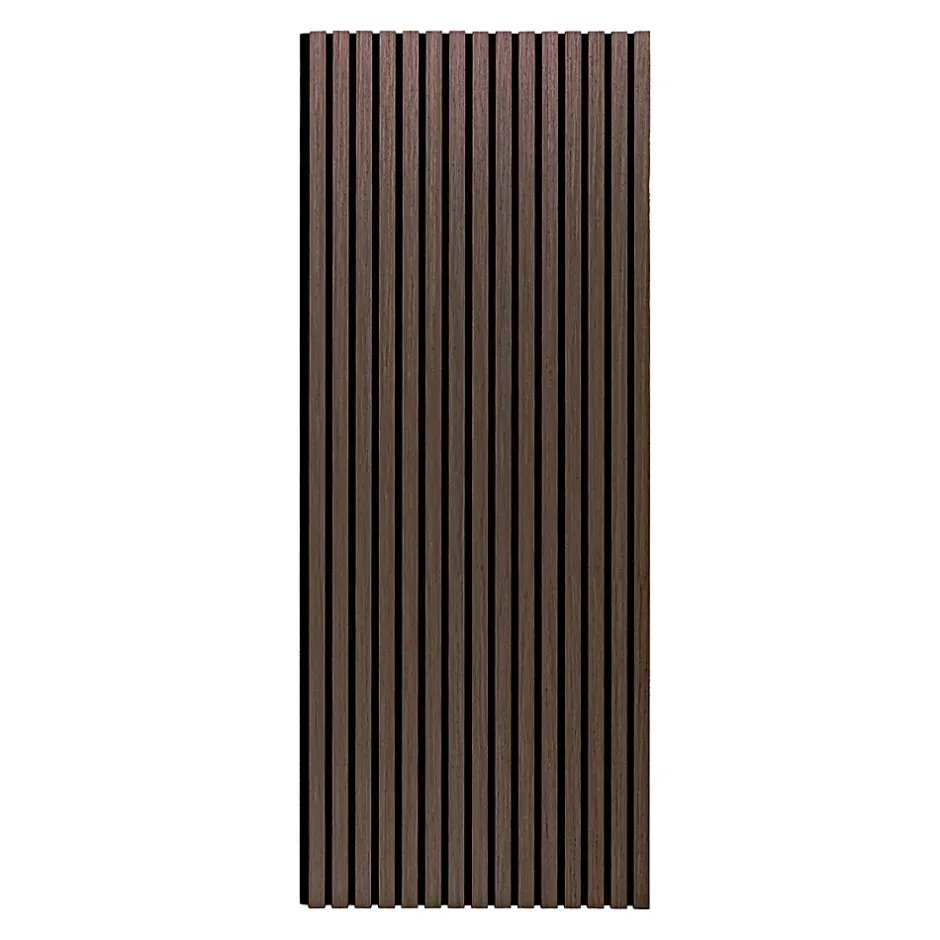 Frankystar Beethoven - Lot de 4 panneaux acoustiques à lattes en bois 150x60 cm, marron foncé