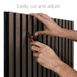 Frankystar Beethoven - Lot de 4 panneaux acoustiques à lattes en bois 150x60 cm, marron foncé