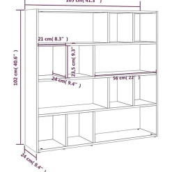 Vidaxl Bibliothèque/Cloison de séparation Noir 105x24x102 cm