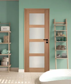 Bloc porte 4 Vitrages CETUS bois chêne européen 2040 x 830 Gauche-Lynporte Best