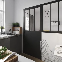 Bloc porte 3 vitrages poussant droit H 204 X L 83 cm- New