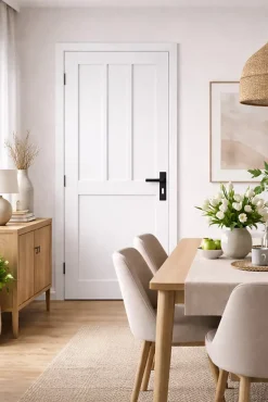 Gd Menuiseries Bloc Porte Atelier 2 Panneaux Blanc H204 X L83 Côte Tableau P.droite, Poignee