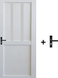 Gd Menuiseries Bloc Porte Atelier 2 Panneaux Blanc H204 X L83 Côte Tableau P.droite, Poignee
