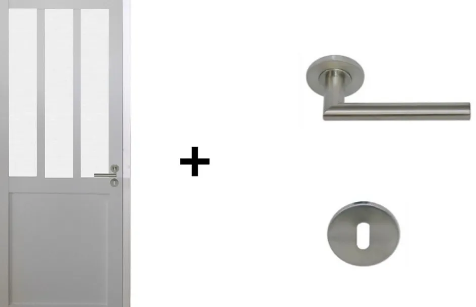 Bloc Porte Atelier Blanc Vitre Depoli H204 X L73 Côte Tableau P.gauche,poignee Pomerol-Gd Menuiseries Online