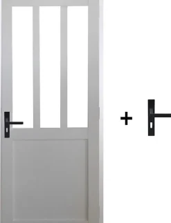 Bloc Porte Atelier Blanc H204 X L83 Côte Tableau P.droite,poignee-Gd Menuiseries New