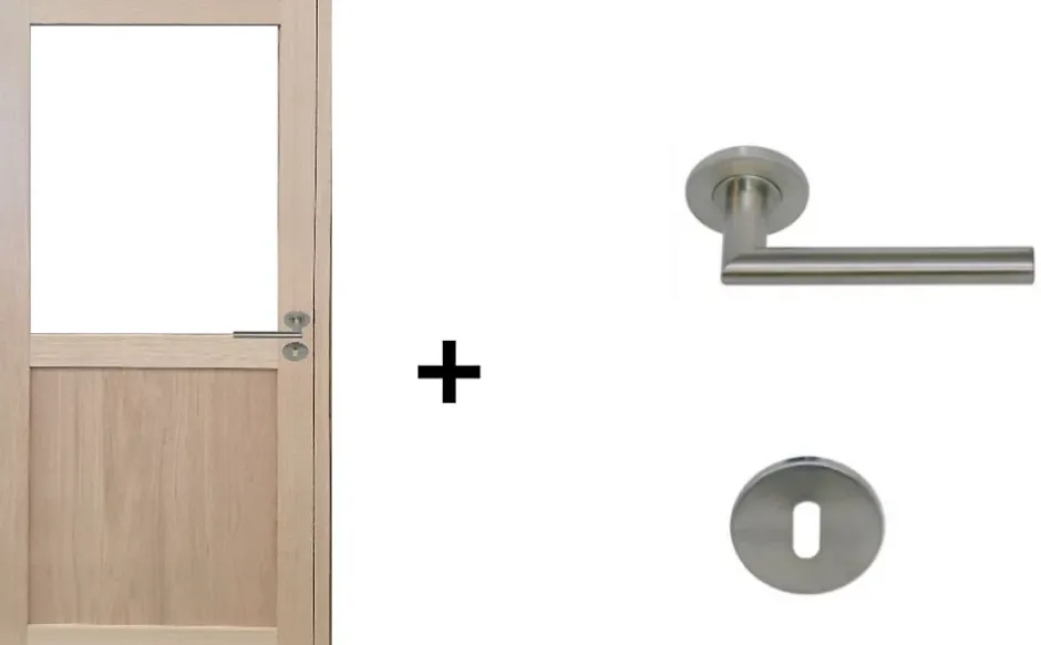 Bloc Porte Atelier Placage Chene H204 X L83 Côte Tableau P.gauche, Poignee Pomerol-Gd Menuiseries Best