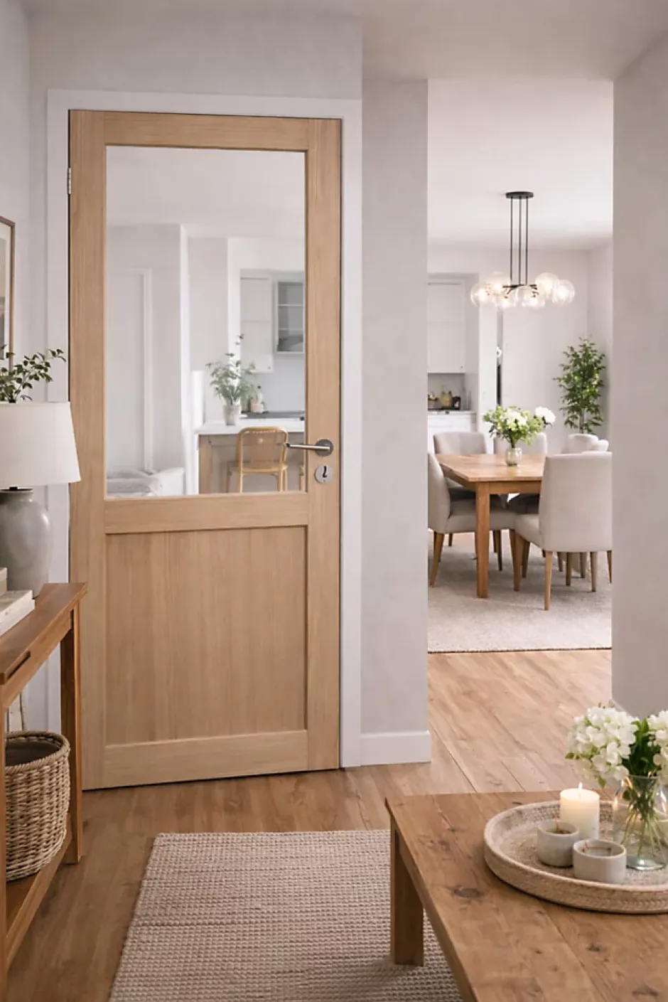 Bloc Porte Atelier Placage Chene H204 X L73 Côte Tableau P.droite, Poignee Pomerol-Gd Menuiseries Clearance