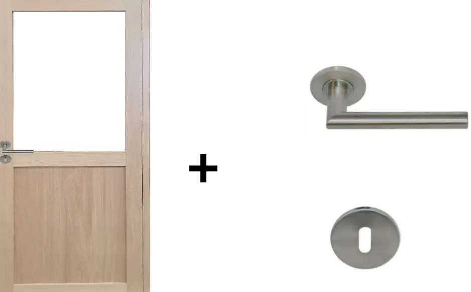 Bloc Porte Atelier Placage Chene H204 X L73 Côte Tableau P.droite, Poignee Pomerol-Gd Menuiseries Clearance