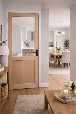 Gd Menuiseries Bloc Porte Atelier Placage Chene H204 X L83 Côte Tableau P.droite, Poignee