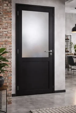 Bloc Porte Athena Noir H204 X L83 Côte Tableau P.droite,poignee Pomerol-Gd Menuiseries