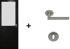 Bloc Porte Athena Noir H204 X L83 Côte Tableau P.droite,poignee Pomerol-Gd Menuiseries