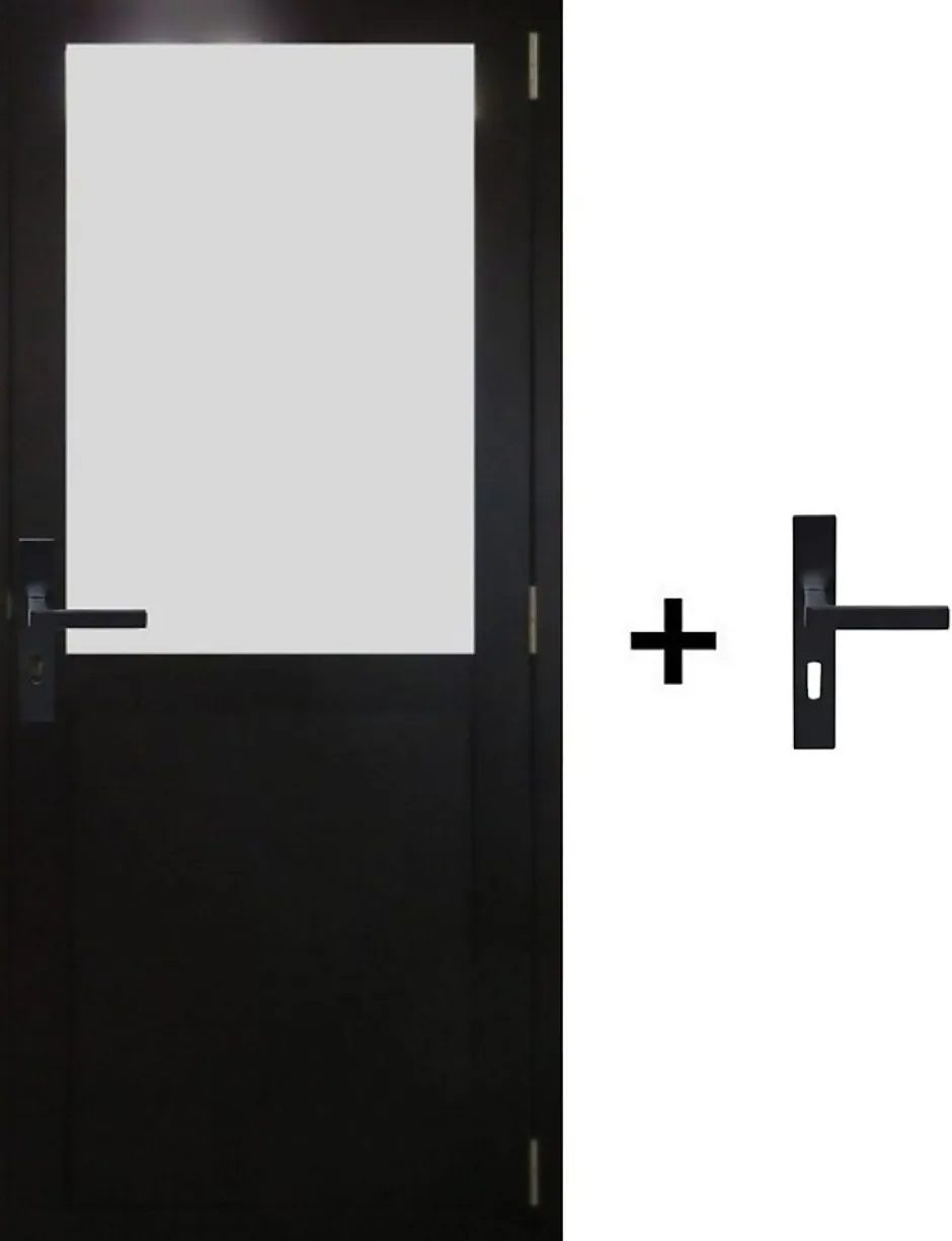 Gd Menuiseries Bloc Porte Athena Noir H204 X L83 Côte Tableau P.gauche,poignee