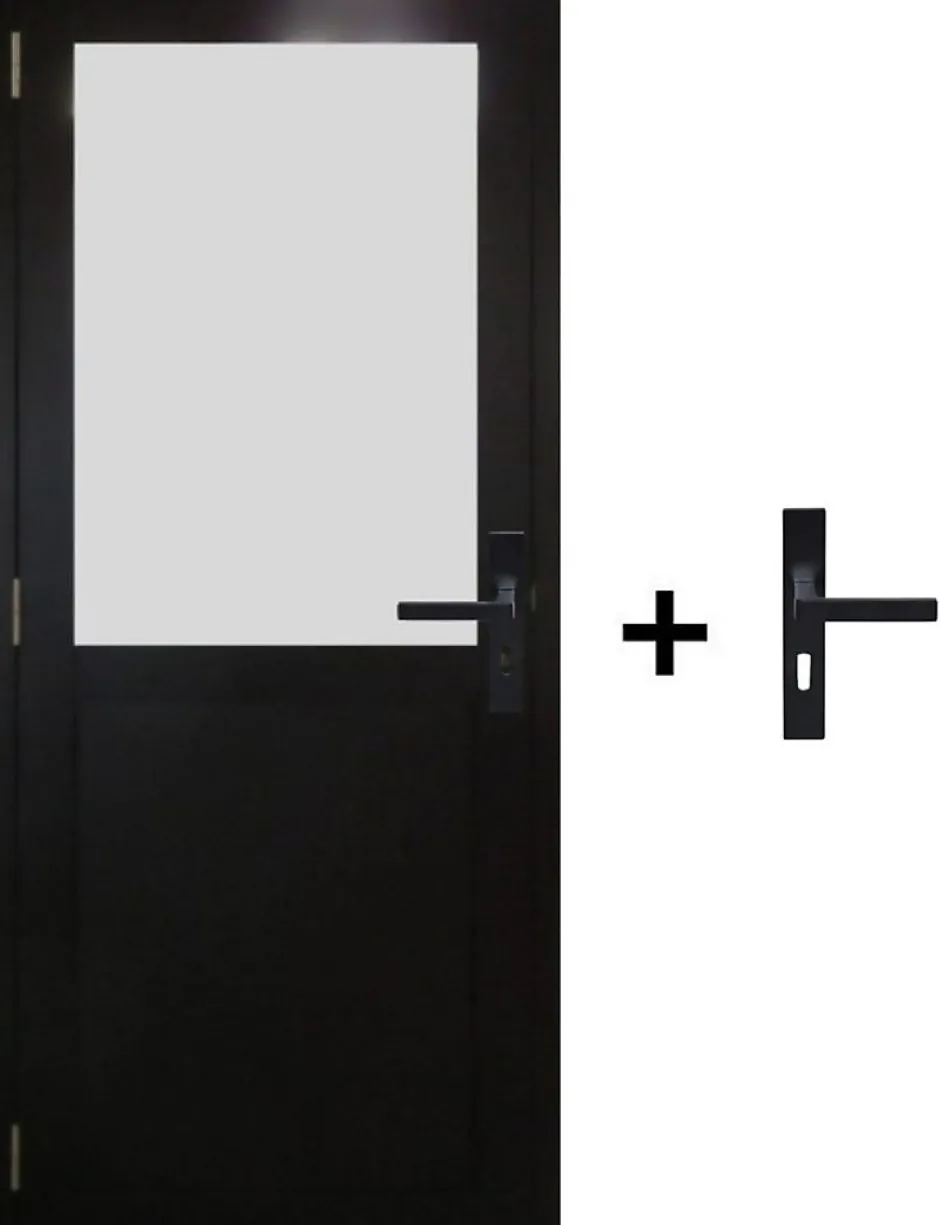 Bloc Porte Athena Noir H204 X L83 Côte Tableau P.droite,poignee-Gd Menuiseries Best