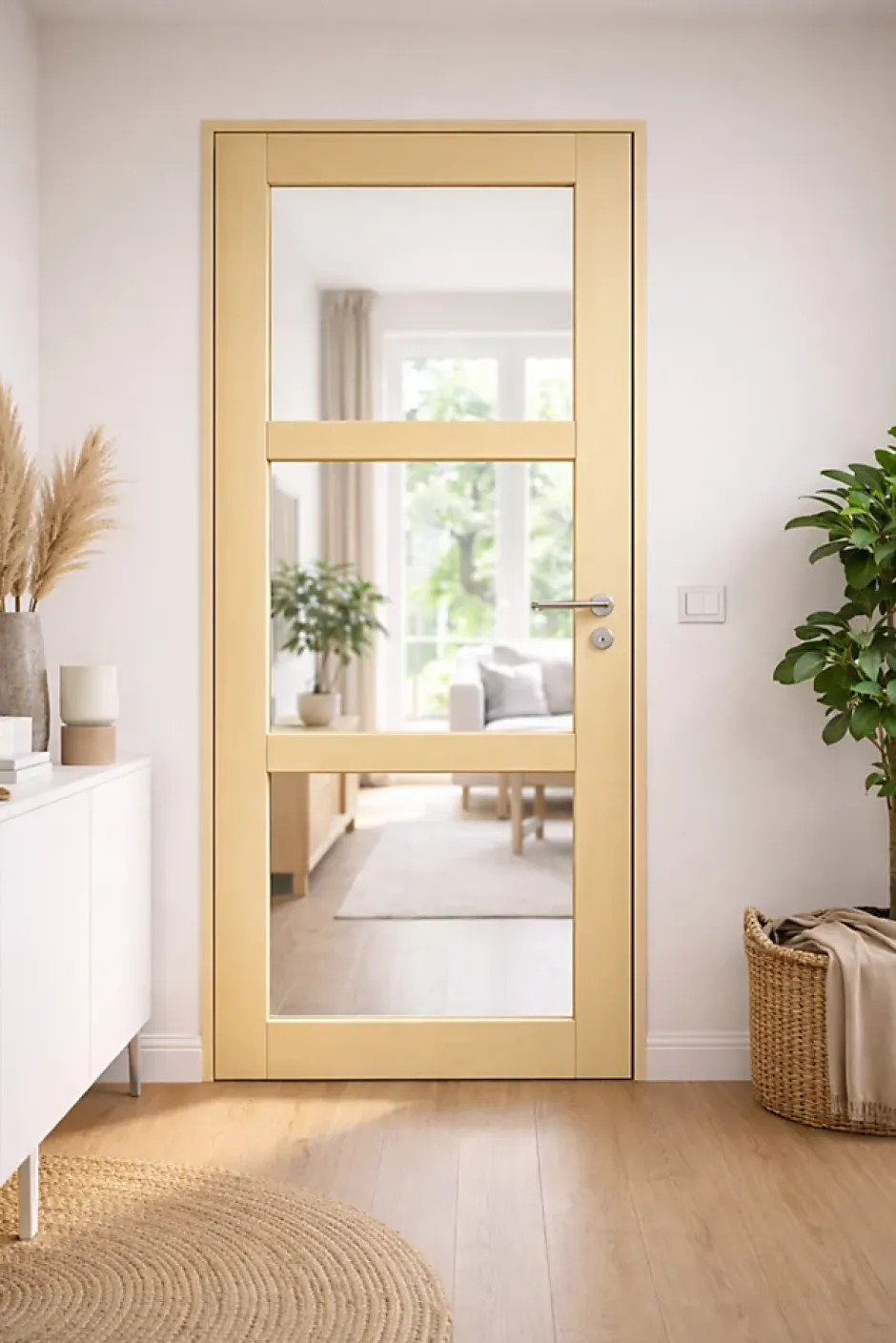 Gd Menuiseries Bloc Porte Ayous Vitrage Transparent H204 X L73 Côte Tableau P.gauche, Poignee Pomerol